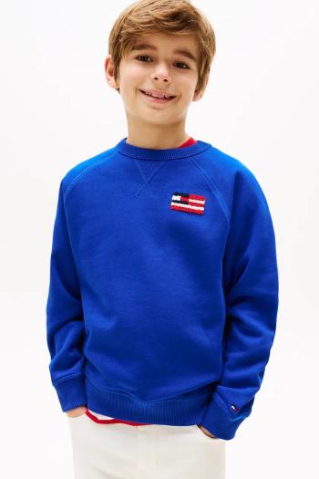 Detská mikina Tommy Hilfiger fialová farba, s potlačou, KB0KB09571