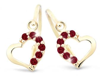 Cutie Jewellery Nežné detské náušnice zo žltého zlata C2757-10-X-1 červená