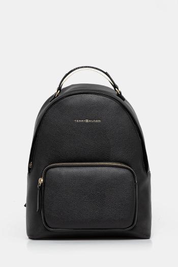 Ruksak Tommy Hilfiger dámsky, čierna farba, malý, jednofarebný, AW0AW17471