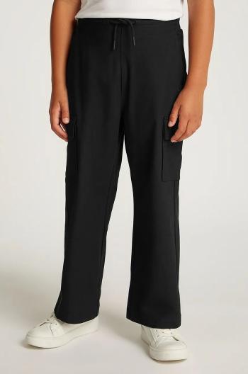 Detské tepláky Calvin Klein Jeans DRY KNIT SKATER čierna farba, jednofarebné, IB0IB02344
