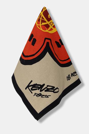 Bavlnená šatka Kenzo Kenzo x Futura béžová farba, vzorovaná, FF68EU230PEH