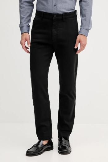 Nohavice BOSS Orange čierna farba, strih chinos, 50542975