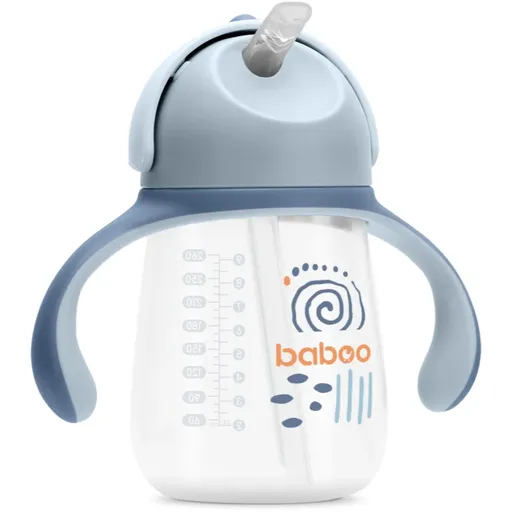 Baboo Cup with Silicone Straw hrnček s rúrkou Blue Haze 9m+ 260 ml