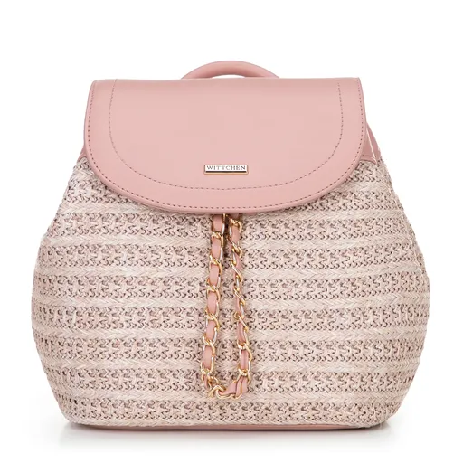 Pletený ruksak s trojzubcom ružový