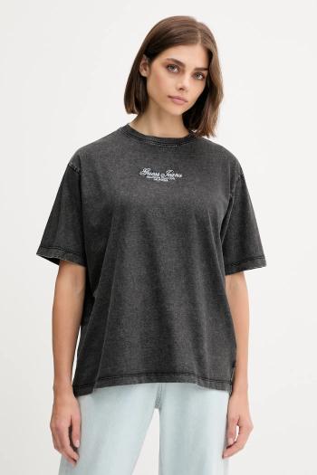 Bavlnené tričko Guess Jeans dámske, čierna farba, W5YI25 K8HM0