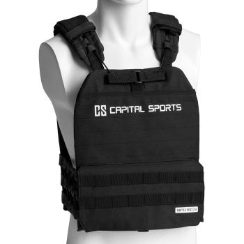 Capital Sports Battlevest 2.0, záťažová vesta, 2 x 4,0 kg závažie, čierna