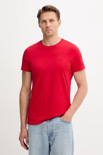 Bavlnené tričko Tommy Jeans pánske, biela farba, jednofarebné, DM0DM04411