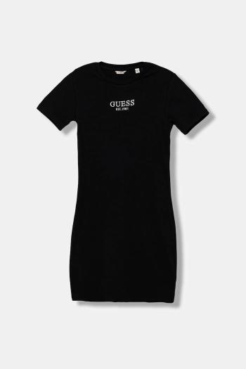 Dievčenské šaty Guess čierna farba, mini, rovný strih, J5YK11 KBZP4