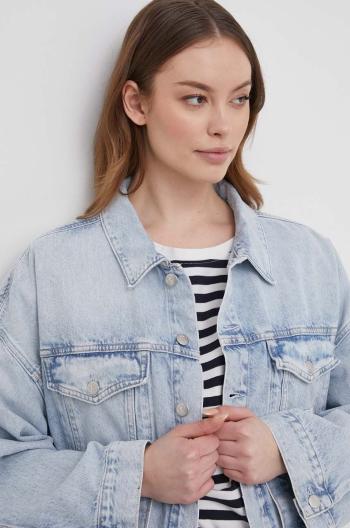 Rifľová bunda Calvin Klein Jeans dámska, prechodná, oversize, J20J222792