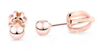 Cutie Jewellery Minimalistické náušnice kôstky z ružového zlata Z5014-30-X-4