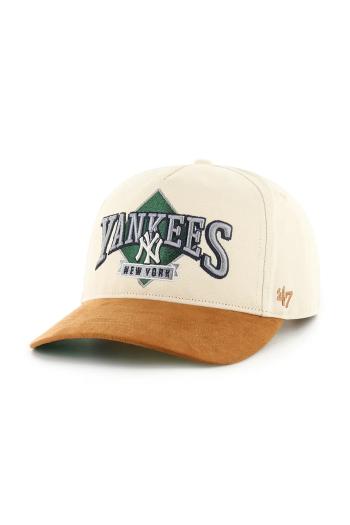 Šiltovka 47 brand MLB New York Yankees béžová farba, s nášivkou, B-DMOND17GWP-NT