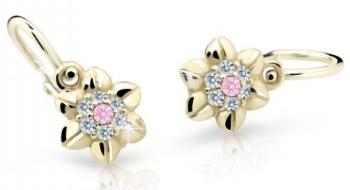 Cutie Jewellery Roztomilé detské náušnice zo žltého zlata C2202-10-X-1 ružová