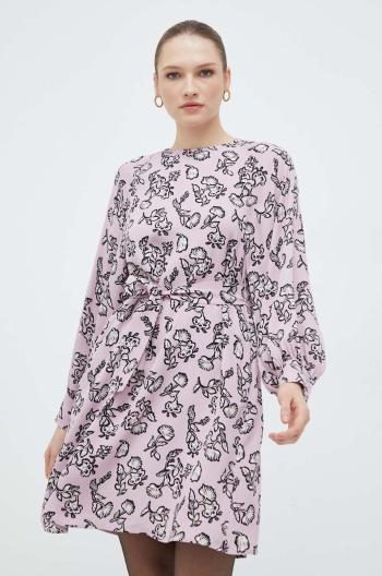 Šaty Weekend Max Mara ružová farba, mini, áčkový strih, 2415221071600