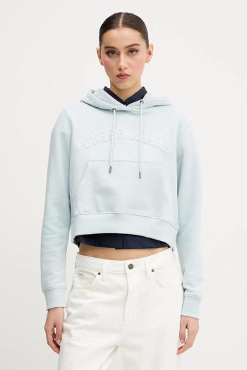 Bavlnená mikina Guess Jeans dámska, s kapucňou, s nášivkou, W5GQ22 K68I4