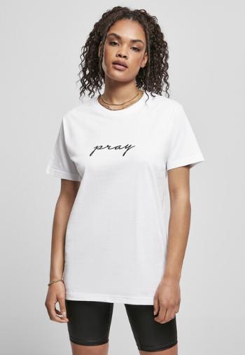 Mr. Tee Ladies Pray EMB Tee white - M