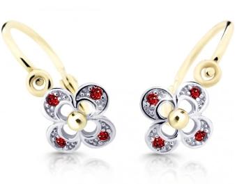 Cutie Jewellery Zlaté detské náušnice C2200-10-X-1 červená