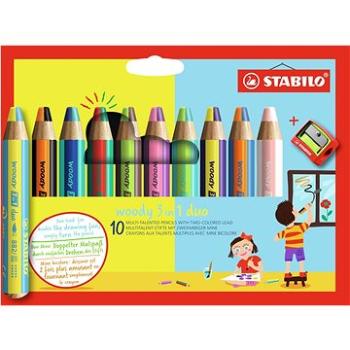 STABILO woody 3 in 1 duo 10 ks puzdro so strúhadlom (4006381568487)