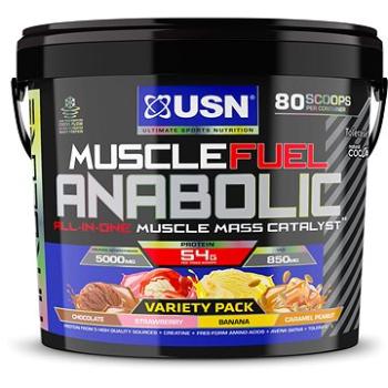 USN Muscle Fuel Anabolic Variety pack (Čokoláda, Jahoda, Banán a Arašidy s karamelom) 5,32 kg (6009544942597)