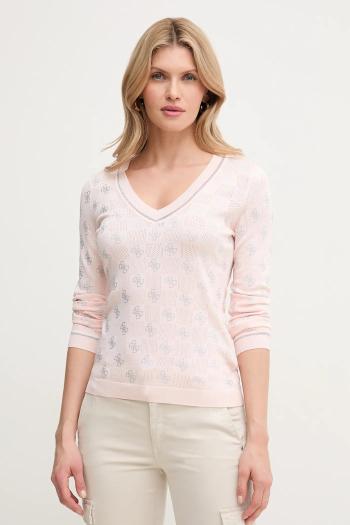 Sveter Guess ROSIE dámsky, ružová farba, tenký, W5GR07 Z3D60