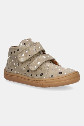 Detské semišové poltopánky Froddo BAREFOOT FIRST STEP béžová farba, G2130342