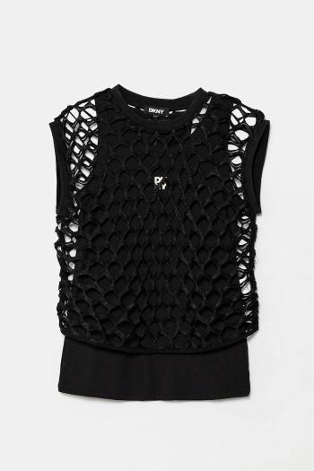 Detský top Dkny čierna farba, D62317