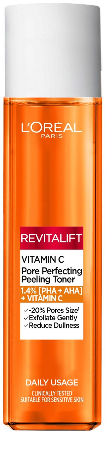 L'Oréal Paris Rozjasňujúce pleťové tonikum Revitalift Vitamín C (Pore Perfecting Peeling Toner) 180 ml