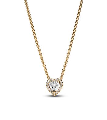 Pandora Pozlátený náhrdelník s trblietavým srdiečkom Shine Timeless 368425C01-45