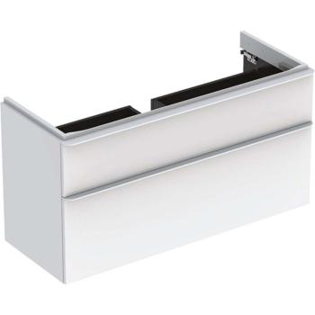 GEBERIT - Smyle Square Umývadlová skrinka, 118x47x62 cm, 2 zásuvky, lesklá biela/matná biela 500.355.00.1