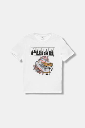 Detské bavlnené tričko Puma GRAPHIC Sneaker Tee G biela farba, 688496