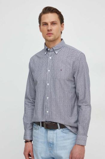 Bavlnená košeľa Tommy Hilfiger pánska,čierna farba,regular,s golierom button-down,MW0MW33776