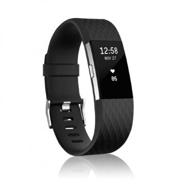 BStrap Silicone Diamond (Small) remienok na Fitbit Charge 2, black (SFI002C16)