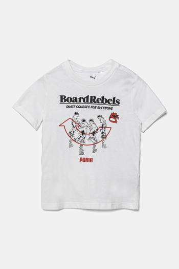 Detské bavlnené tričko Puma MID90S Graphic Tee I biela farba, s potlačou, 685144