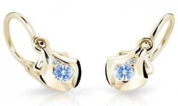 Cutie Jewellery Zlaté detské náušnice C2224-10-X-1 svetlo modrá