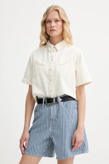 Rifľová košeľa Levi's RINOA CAMP SHIRT béžová farba, regular, s klasickým golierom, 001SL