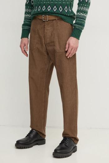 Nohavice United Colors of Benetton pánske, hnedá farba, strih chinos, 4FYHUF03S