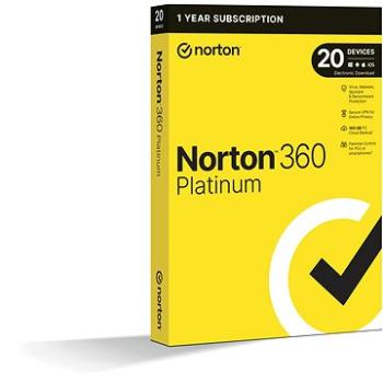 Norton 360 Platinum 100 GB, VPN, 1 používateľ, 20 zariadení, 12 mesiacov (elektronická licencia) (21428036) + ZDARMA Inštalácia na diaľku Alza služby - online instalace
