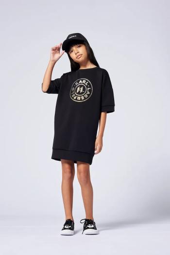 Dievčenské šaty Karl Lagerfeld čierna farba, mini, oversize, Z30464