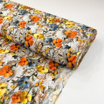 Viskóza RAYON POPLIN Flowy flowers design B digital print