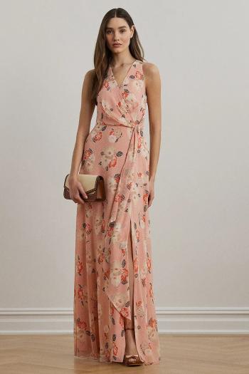 Šaty Lauren Ralph Lauren ružová farba, maxi, áčkový strih, 253968885