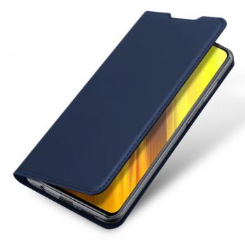 DUX DUCIS Skin Pro knižkové kožené puzdro na Xiaomi Poco M3 / Redmi 9T, modré