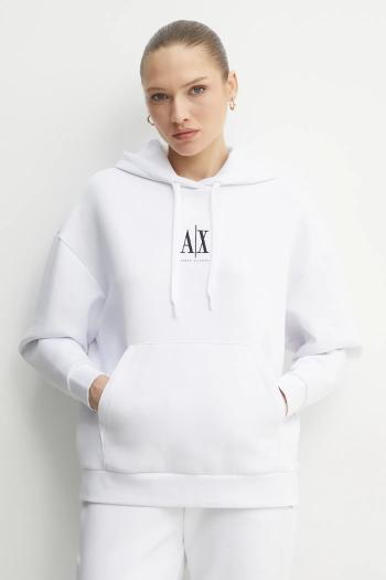 Mikina Armani Exchange dámska, biela farba, s kapucňou, s nášivkou, XW000823 AF10818