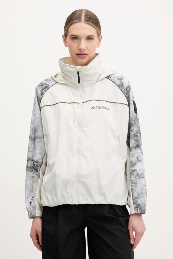 Vetrovka adidas TERREX x National Geographic šedá farba, JD5836