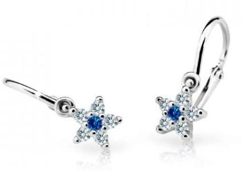Cutie Jewellery Trblietavé detské náušnice z bieleho zlata C2118-10-X-2 modrá