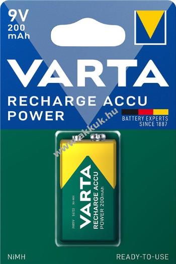 Varta akku - 56722 (READY2USE) Accu Ni-MH 9V 6HR61 HR22 Block 200mAh - Kiárusítás!