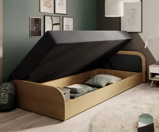 ArtElta Jednolôžková posteľ PARYS hnedá | 80 x 190 cm Farba: Pravá / Sawana 05