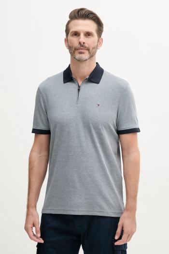 Polo tričko Tommy Hilfiger pánske, šedá farba, jednofarebné, MW0MW38492