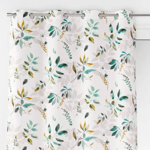 Záves s očkami a rastlinnou potlačou