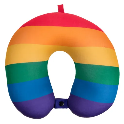 OOTB Cestovný krčný vankúšik dúha 28 x 28 cm