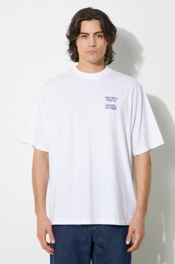 Bavlnené tričko Marcelo Burlon MCBM Slogan Over Tee pánske, biela farba, s potlačou, CMAA054F24JER0070145