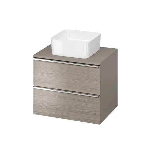 CERSANIT - Skrinka VIRGO 60 sivý dub pod umývadlo na dosku s chrómovými úchytmi S522-022